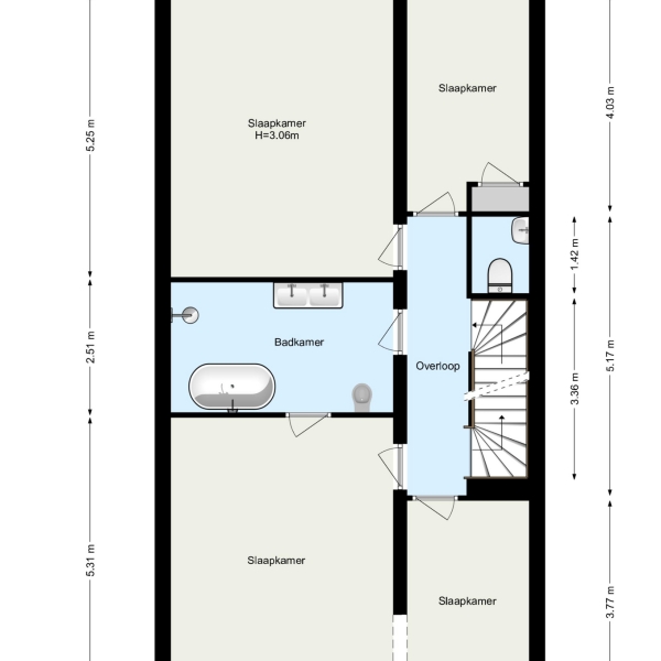 plattegrond 1e verdieping